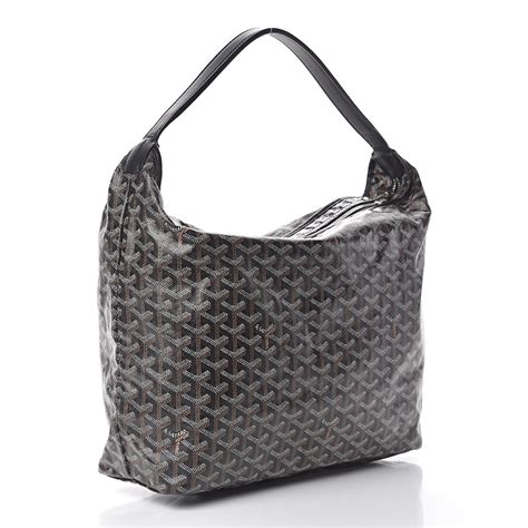 GOYARD Goyardine Fidji Zip Hobo Black 